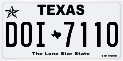 TX license plate DOI7110