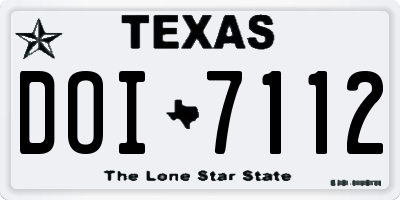 TX license plate DOI7112