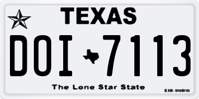 TX license plate DOI7113