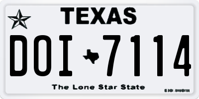 TX license plate DOI7114