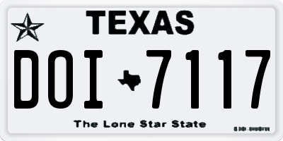 TX license plate DOI7117
