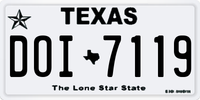 TX license plate DOI7119