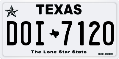 TX license plate DOI7120