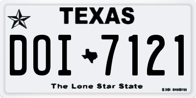 TX license plate DOI7121