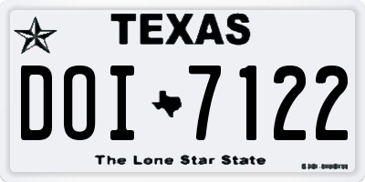 TX license plate DOI7122