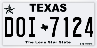TX license plate DOI7124