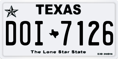 TX license plate DOI7126