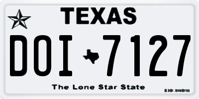 TX license plate DOI7127