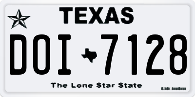 TX license plate DOI7128