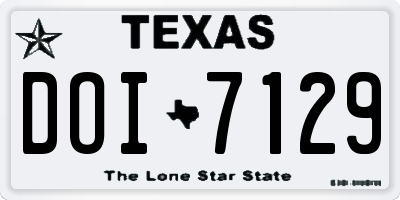 TX license plate DOI7129