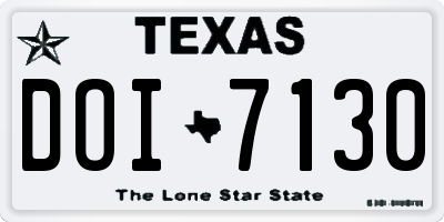 TX license plate DOI7130
