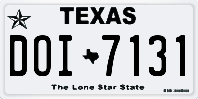 TX license plate DOI7131