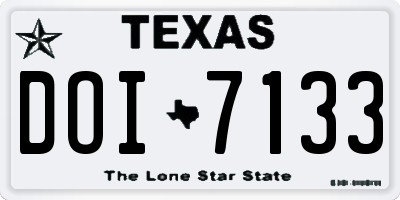 TX license plate DOI7133