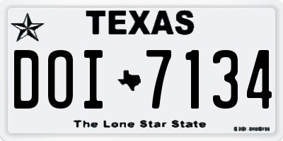 TX license plate DOI7134