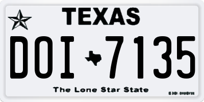 TX license plate DOI7135