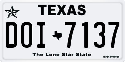 TX license plate DOI7137