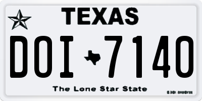 TX license plate DOI7140