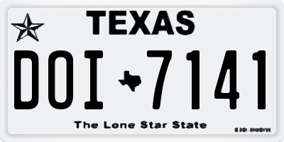 TX license plate DOI7141