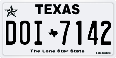 TX license plate DOI7142
