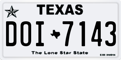 TX license plate DOI7143