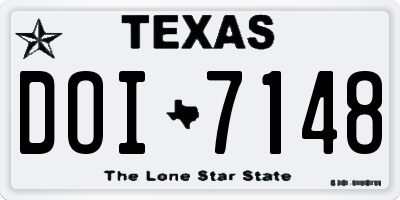 TX license plate DOI7148