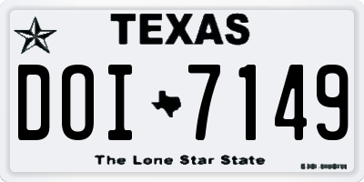 TX license plate DOI7149