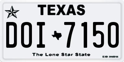TX license plate DOI7150