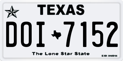 TX license plate DOI7152