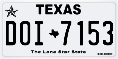 TX license plate DOI7153