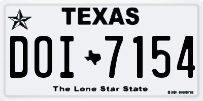 TX license plate DOI7154