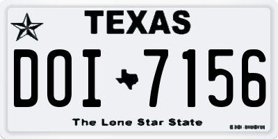 TX license plate DOI7156