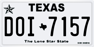 TX license plate DOI7157