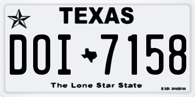 TX license plate DOI7158