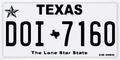 TX license plate DOI7160