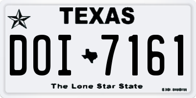 TX license plate DOI7161
