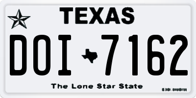 TX license plate DOI7162