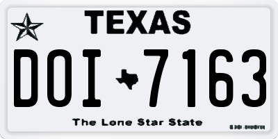 TX license plate DOI7163