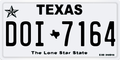 TX license plate DOI7164