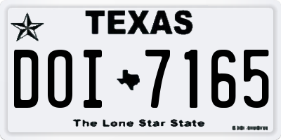TX license plate DOI7165