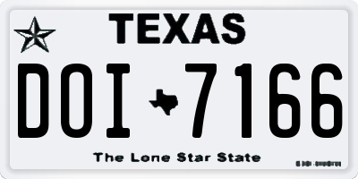 TX license plate DOI7166