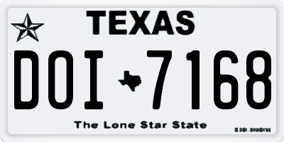 TX license plate DOI7168
