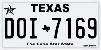 TX license plate DOI7169