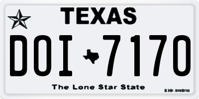 TX license plate DOI7170