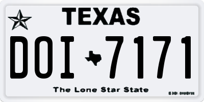 TX license plate DOI7171