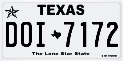 TX license plate DOI7172