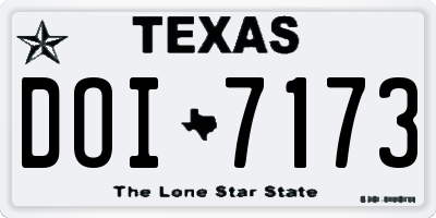 TX license plate DOI7173