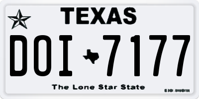 TX license plate DOI7177