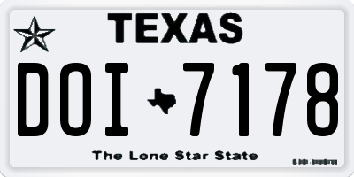 TX license plate DOI7178