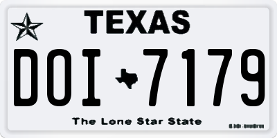 TX license plate DOI7179