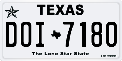 TX license plate DOI7180